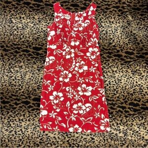 Hilo Hattie Red and White Floral Dress